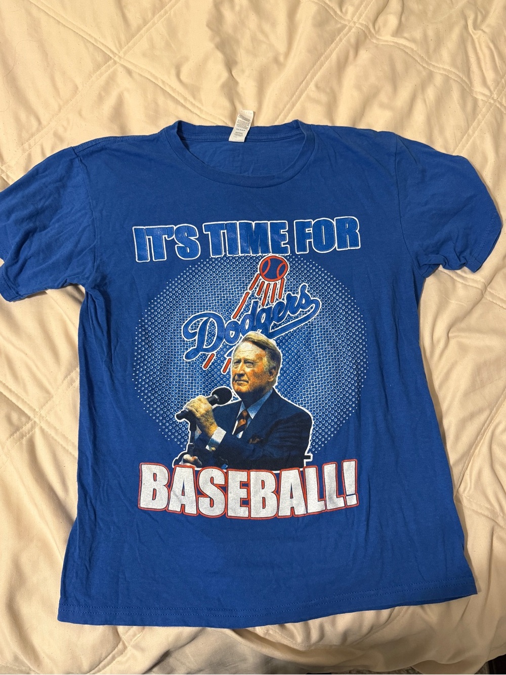 Los Angeles Dodgers Blue 'It's Time for Baseball' Graphic Tee